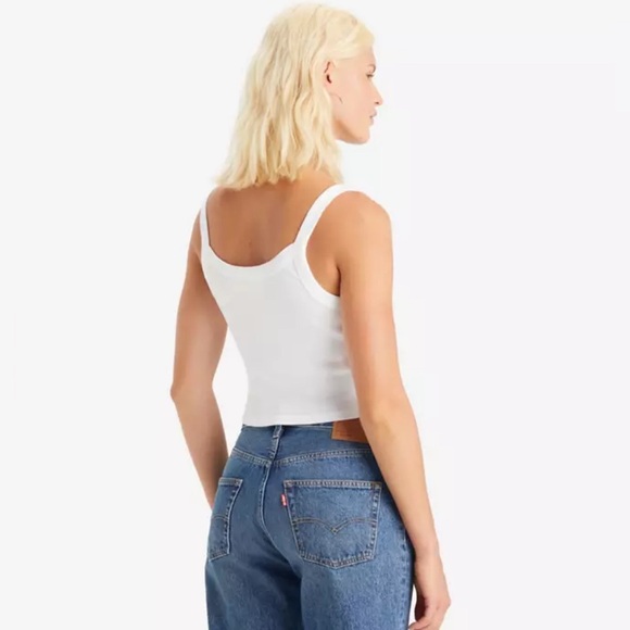 Levi’s Essential Sporty Rib Tank White Size M - Picture 2 of 7